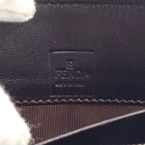 Fendi Zucca Pattern Round Zipper Canvas Brown Long Wallet Silver - Picture 4 of 15